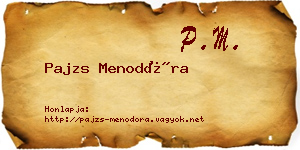 Pajzs Menodóra névjegykártya